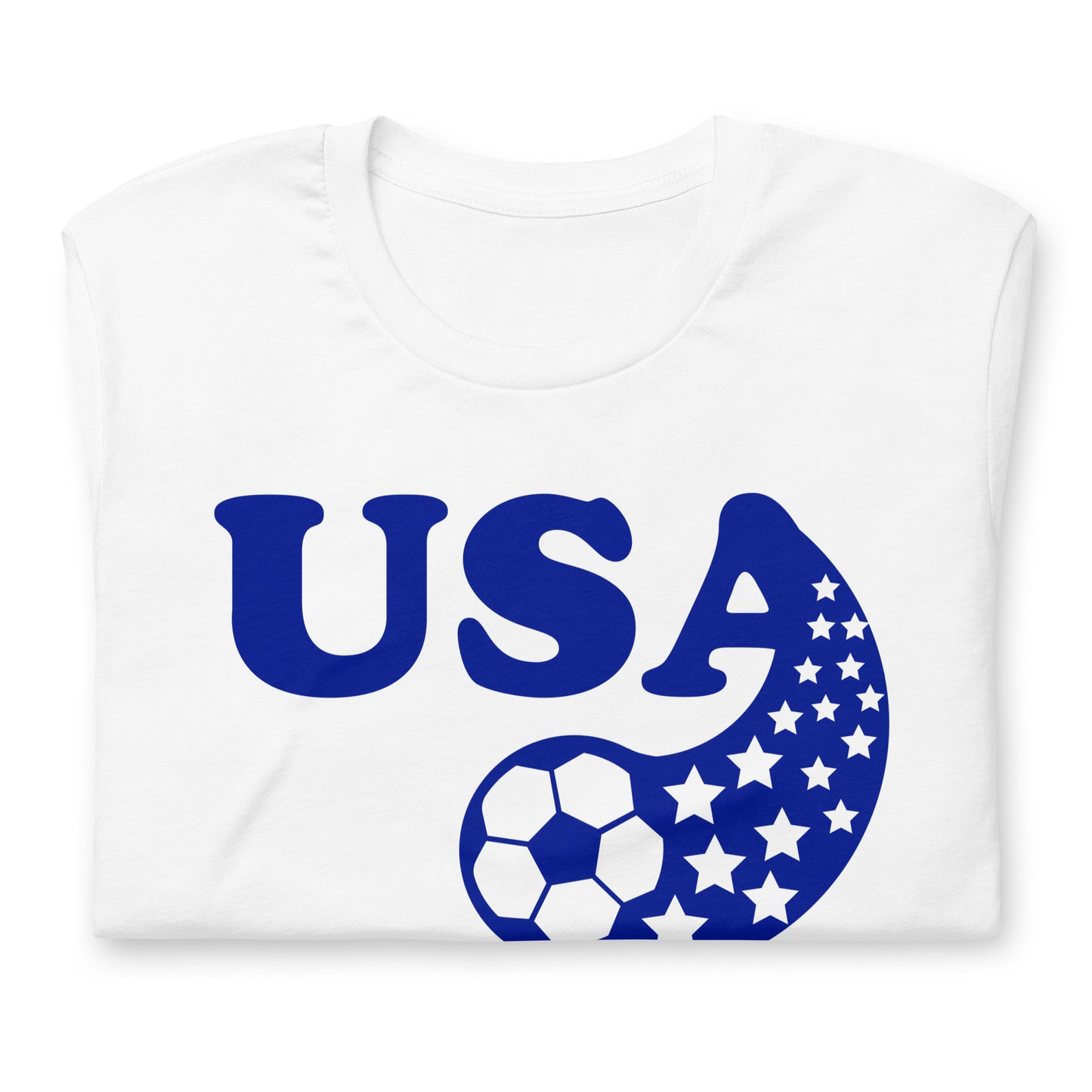 USA soccer t shirt, retro design, white, folded