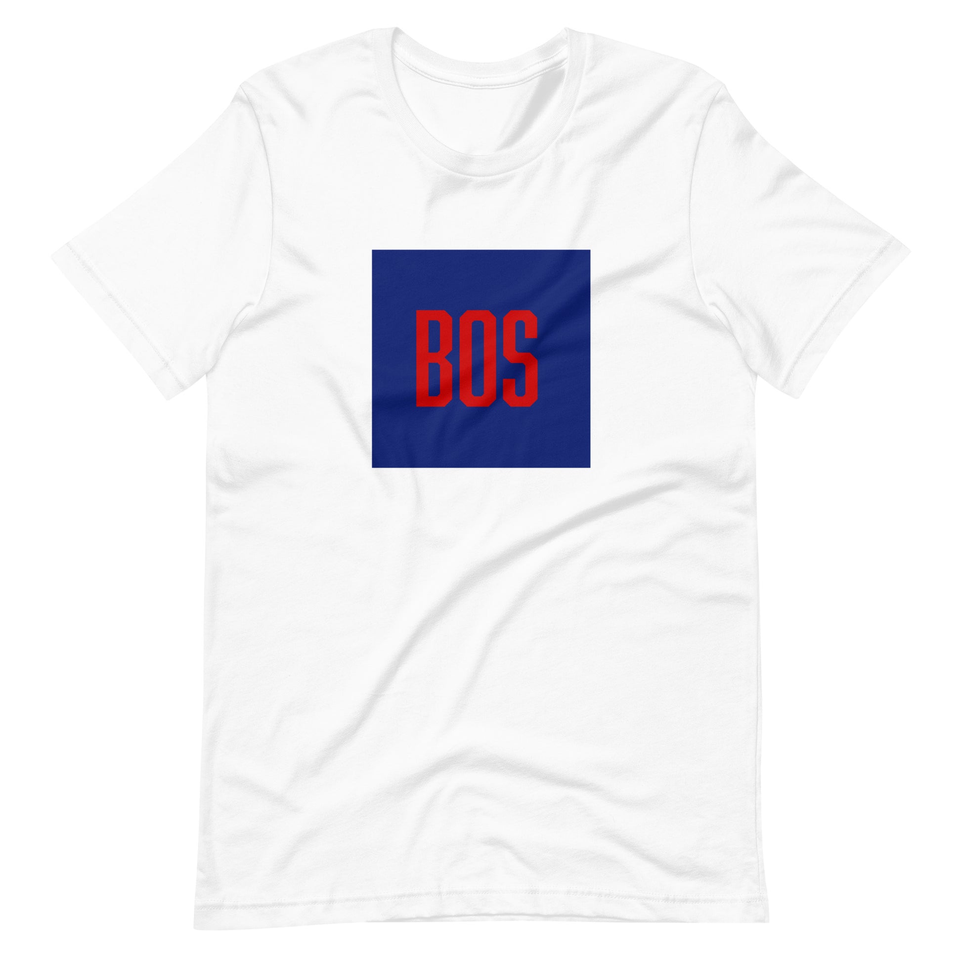 Boston t shirt with "BOS" abbreviation, white