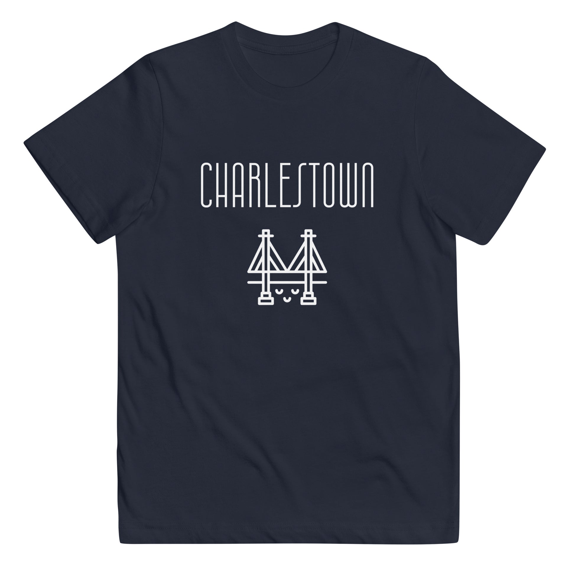 Charlestown, Boston MA suspension bridge t shirt (youth), blue